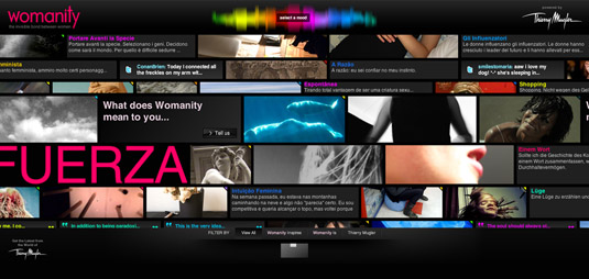 Womanity.com: Interactive website Created by Designer Thierry Mugler