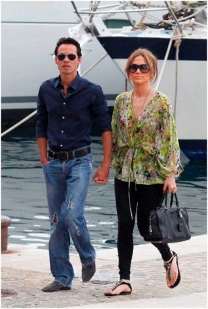 Marc Anthony and Jennifer Lopez in Roberto Cavalli