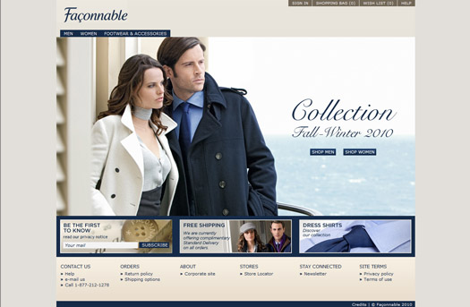 Façonnable Launches E-commerce Channel