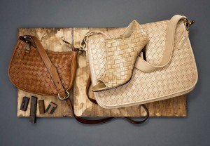 Heritage Weave Simona Crossbody ($228); Air Cassandra Weave Bootie ($398); Heritage Weave Hadley Messenger ($378)