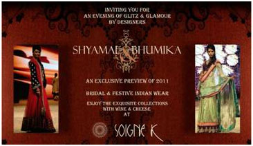 Soigne K to Host Trunk Show for Shyamal and Bhumika