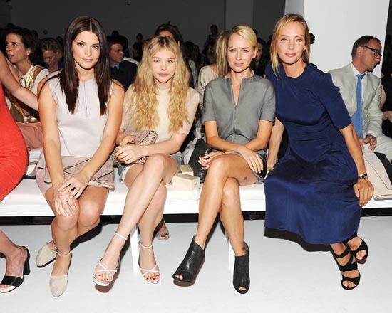 Seen at Calvin Klein Collection: Uma Thurman, Naomi Watts, Ashley Greene,  Chloe Moretz, Nora Zehetner, Lara Stone – FashionWindows Network