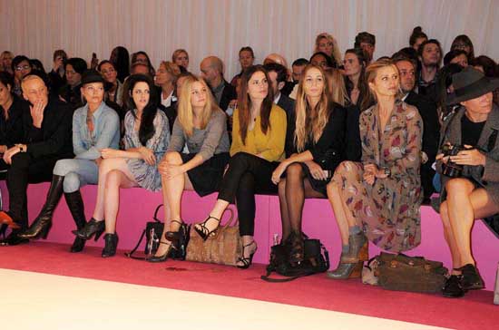 Seen at Mulberry: Kate Moss, Kristen Stewart, Romola Garai, Hayley Atwell, Olivia Palermo