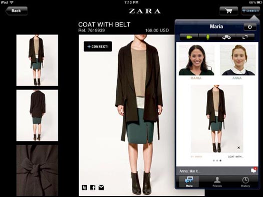 Zara Adds Video Chat on Its iPad App