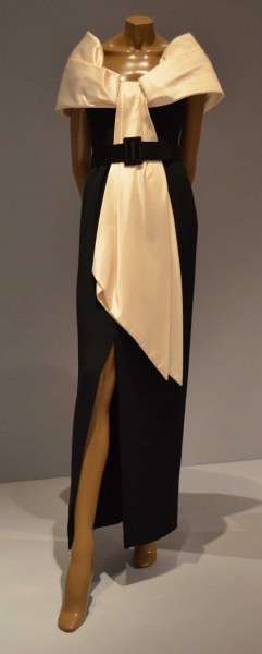 Bill Blass Silk Crepe, Sil Satin, Black and Creme