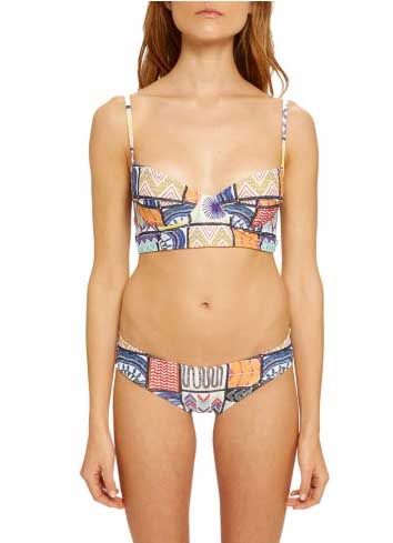 Cami Underwire Bikini Top in Quilts print