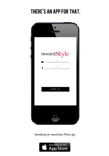 "rewardStyle iPhone app"