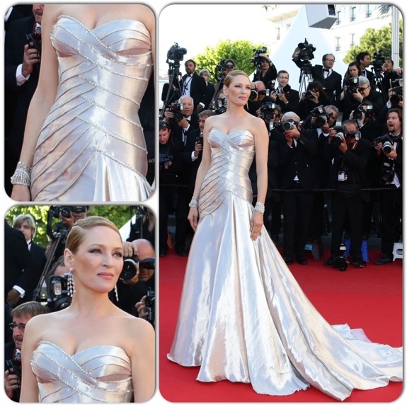 Uma Thurman in Atelier Versace  at 2013 Cannes Closing Ceremony