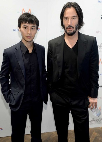Tiger Chen (L)  and Keanu Reeves British Airways Lounge at the Variety Studio