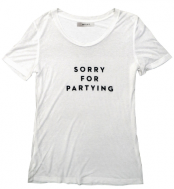 " Milly Limited-Edition “Sorry for Partying” T-Shirt"