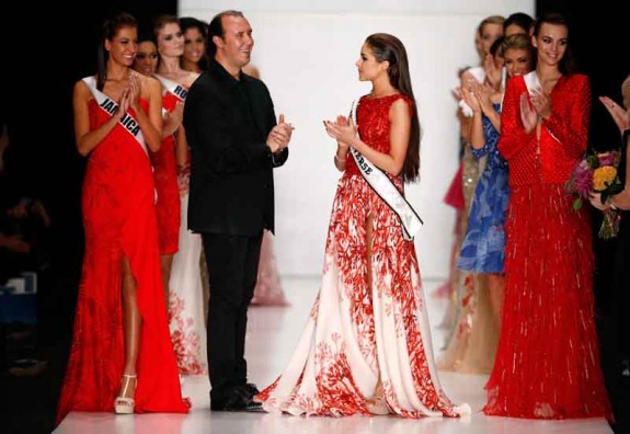 Designer Tony Ward and Miss Universe Olivia Culpo