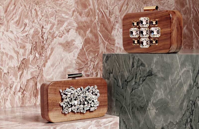 Devi Kroell Glams Up Your Evenings With Gem And Cluster Wooden Clutches