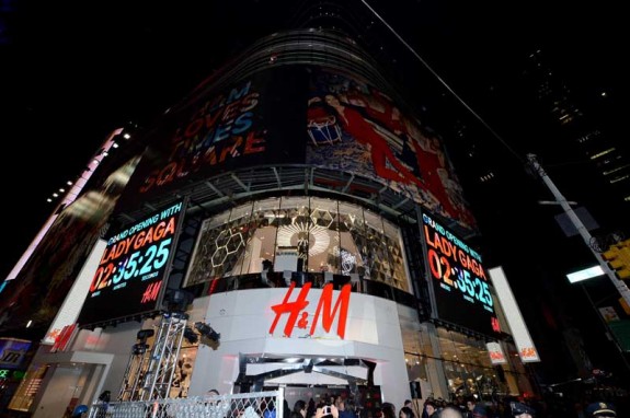 H&M And Lady Gaga Open Epic H&M Store In Times Square