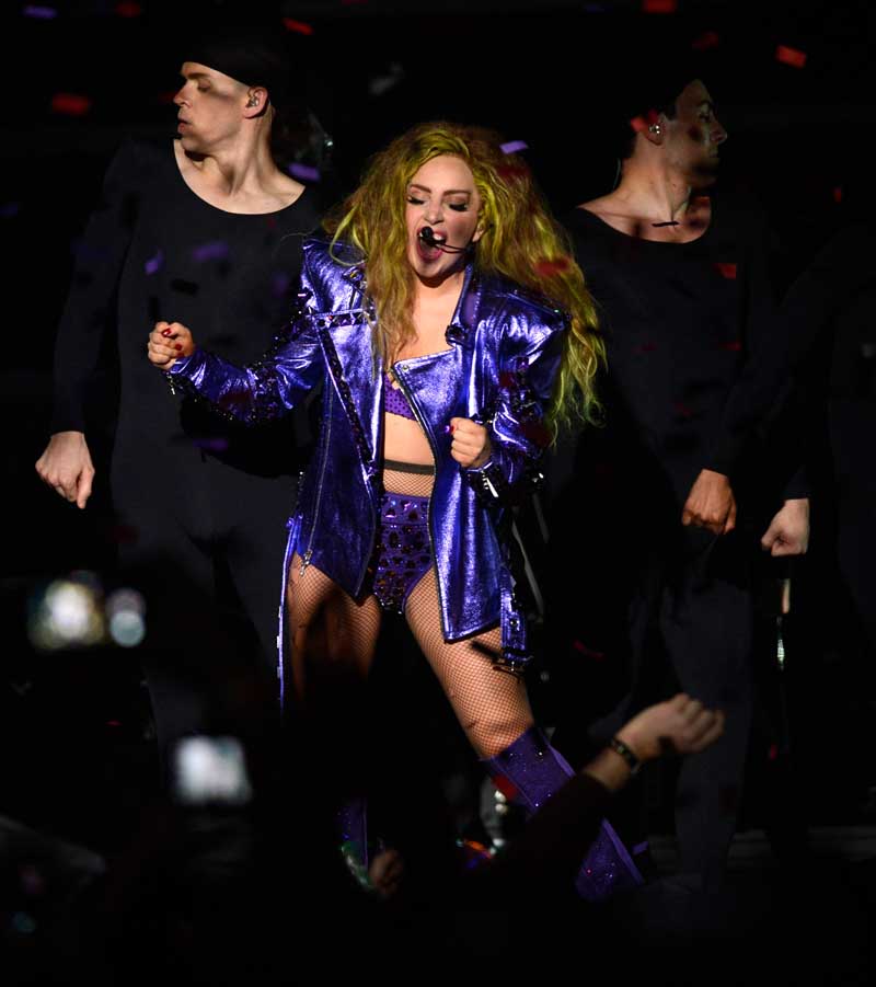 Lady Gaga Performs in DKNY