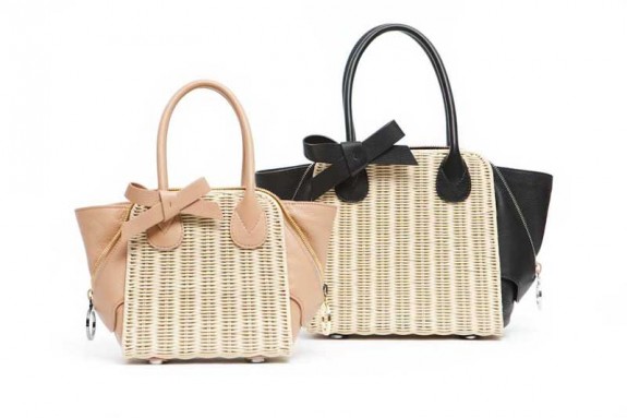 PAULE KA Wicker Cabas Ka tote bag