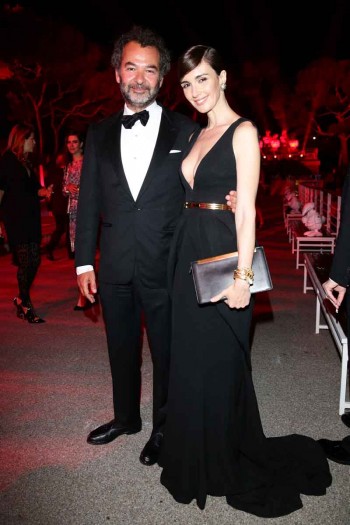 Chairman & Creative Director of The Moncler Group Remo Ruffini and Paz Vega