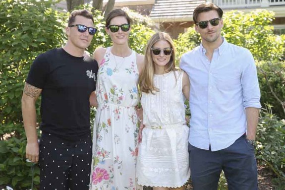 Former hockey player Sean Avery, model Hilary Rhoda, socialite Olivia Palermo, and model Johannes Huebl 