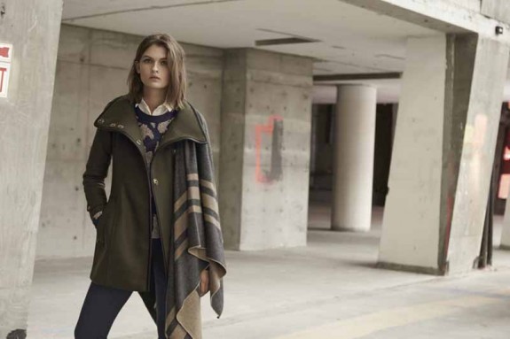 Burberry Waltford Coat, $1,295; Tarnock Pants, $350; Blanket Wrap, $995