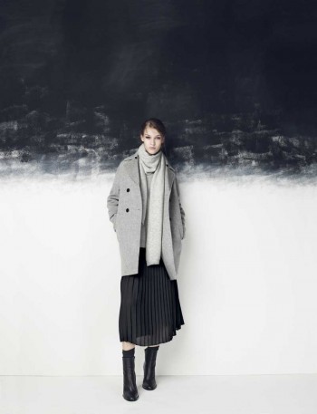 Vince Pleated Midi, $395 - Peacoat, $1295 - Thermal Scarf, $195 - $325