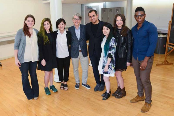 From left to right: Kate McKenna (SCAD), Lauren Nahigian (Pratt), Julia Han (RISD), Supima’s Buxton Midyette, designer Bibhu Mohapatra, Karen Dang (AAU), Paige Meacham (Kent), Nnamdi Agum (FIT) Photo by: ©MatthewCarasella.com