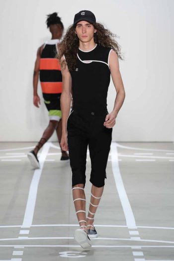 NEW YORK, NY - SEPTEMBER 08:  A model walks the runway at Telfar fashon show during New York Fashion Week: The Shows at The Gallery, Skylight at Clarkson Sq on September 8, 2016 in New York City.  (Photo by Neilson Barnard/Getty Images for Telfar)